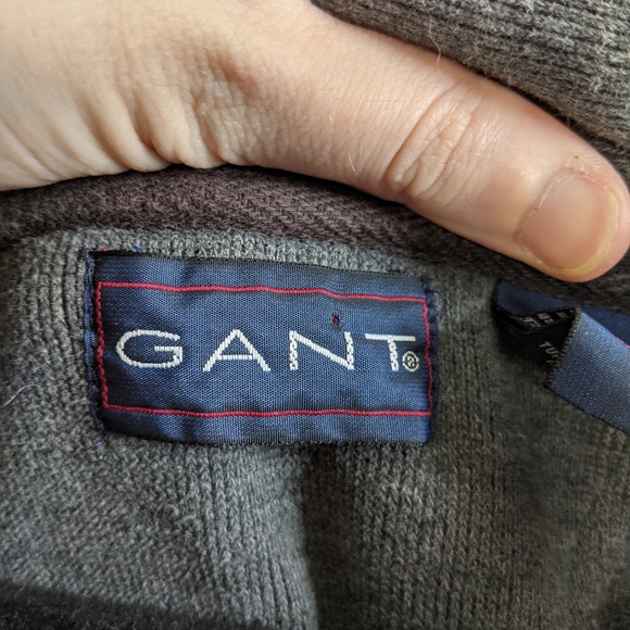 GANT gray 1/4 zip college logo knit sweatshirt - Picture 5 of 8
